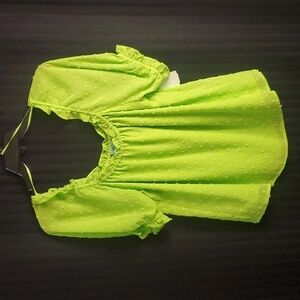 CeCe Swiss Dot Puffered Sleeve  Blouse Size XS